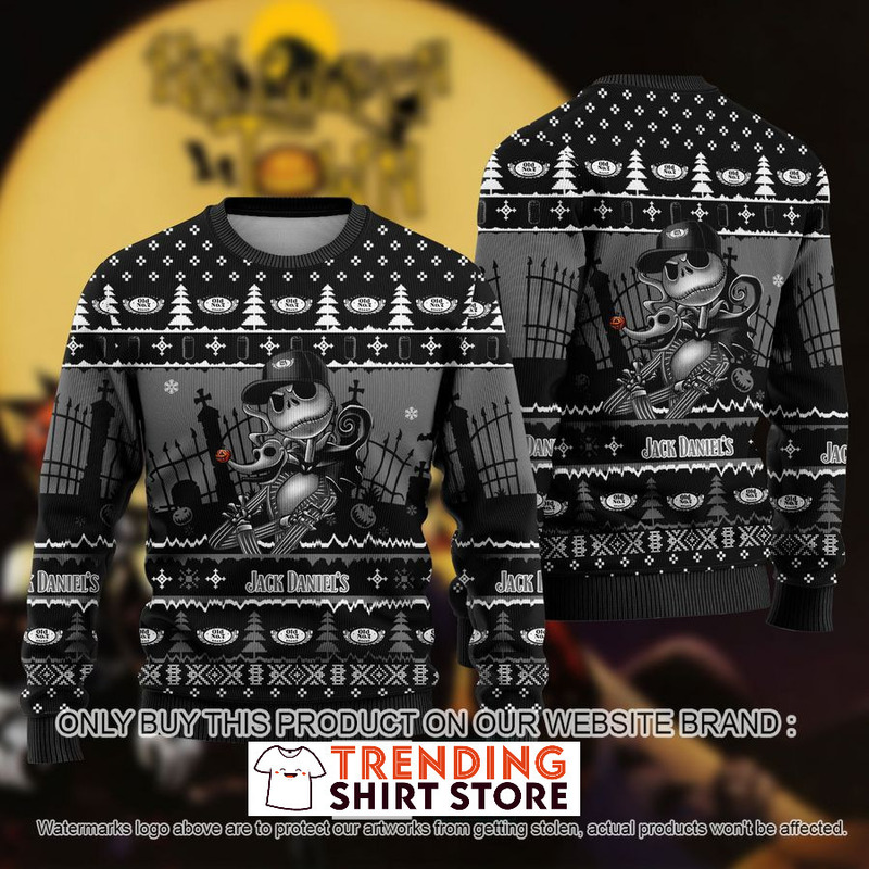 Jack Daniels Ugly Christmas Sweater Cool Jack Skellington Jack Daniels Ugly Christmas Sweater Cool Jack Skellington