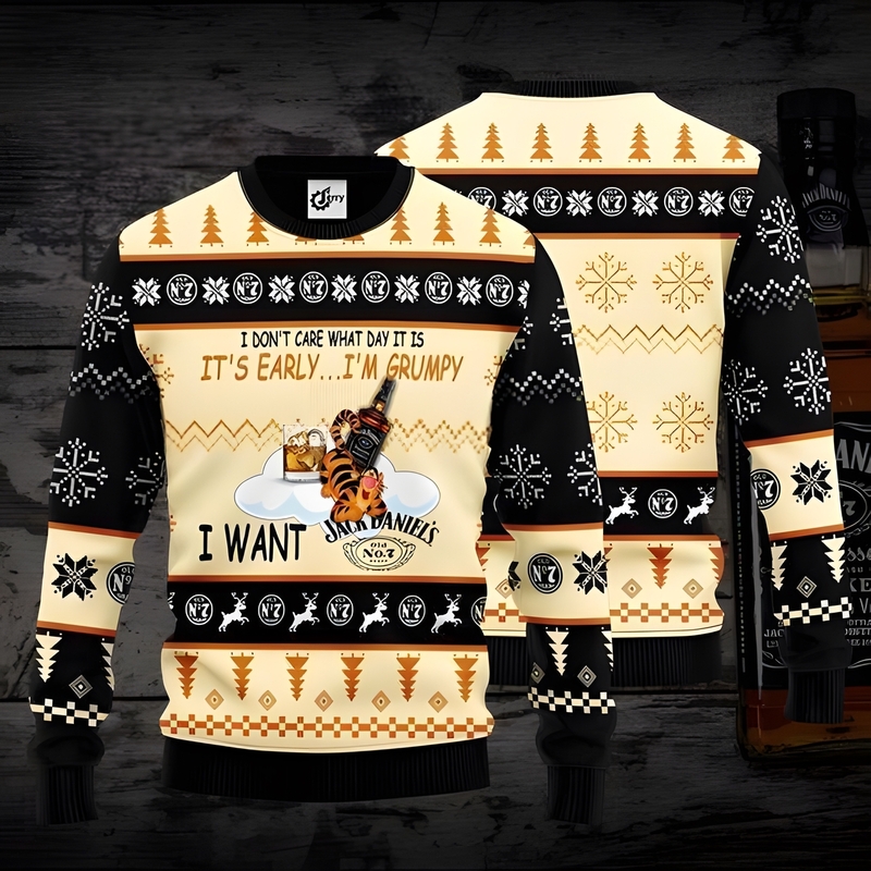 Disney Tigger Wants Jack Daniels Ugly Christmas Sweater Disney Tigger Wants Jack Daniels Ugly Christmas Sweater