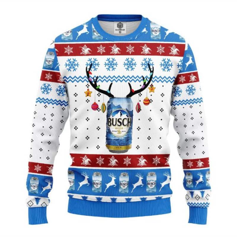 Busch Ugly Christmas Sweater Reindeer Beer Gift For Beer Drinkers Busch Ugly Christmas Sweater Reindeer Beer Gift For Beer Drinkers