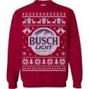 Red Busch Light Ugly Christmas Sweater Red Busch Light Ugly Christmas Sweater