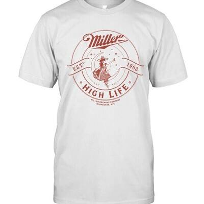 Miller High Life T-Shirt Basic Girl In The Moon Miller High Life T-Shirt Basic Girl In The Moon