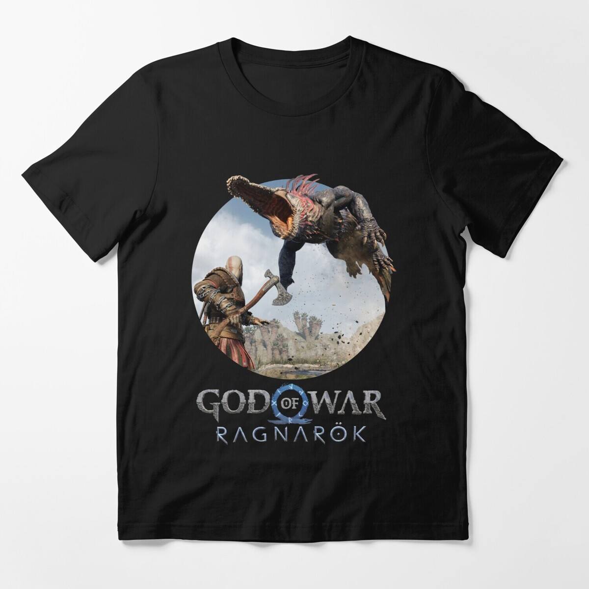 God Of War Ragnarök Kratos And Dreki Crocodile T-Shirt God Of War Ragnarök Kratos And Dreki Crocodile T-Shirt