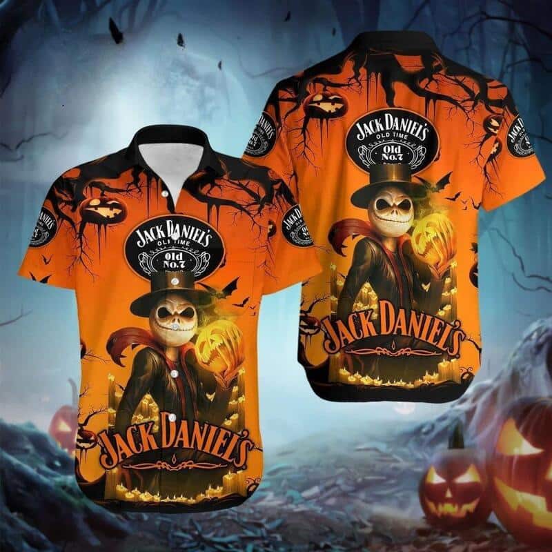 Jack Skellington Halloween Jack Daniels Hawaiian Shirt Jack Skellington Halloween Jack Daniels Hawaiian Shirt