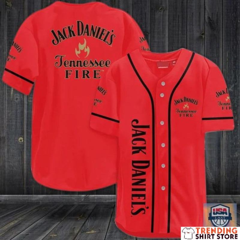 Jack Daniels Tennessee Fire Baseball Jersey For Whiskey Drinkers Jack Daniels Tennessee Fire Baseball Jersey For Whiskey Drinkers