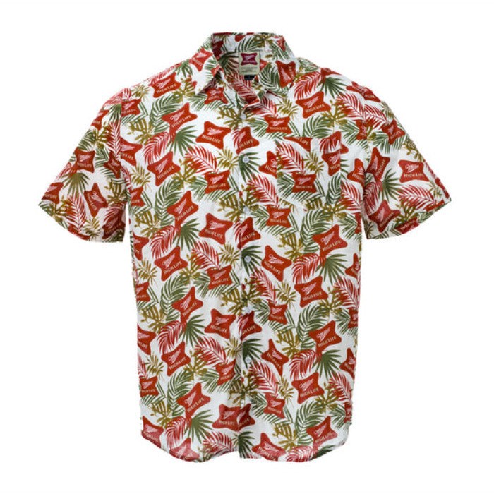 Miller High Life Hawaiian Shirt Classic Flora And Logos Miller High Life Hawaiian Shirt Classic Flora And Logos