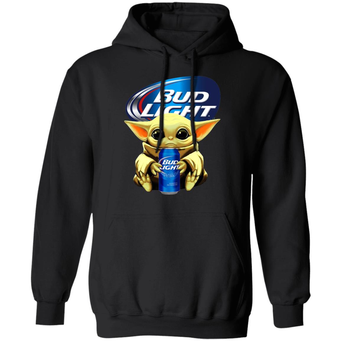 Star Wars Cute Baby Yoda Loves Bud Light Beer Hoodie