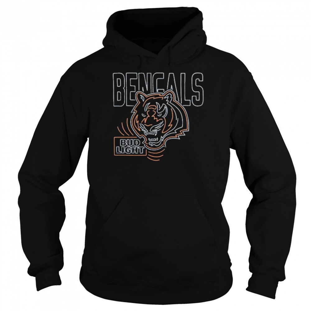 Orange And White Neon Cincinnati Bengals NFL Bud Light Hoodie Orange And White Neon Cincinnati Bengals NFL Bud Light Hoodie