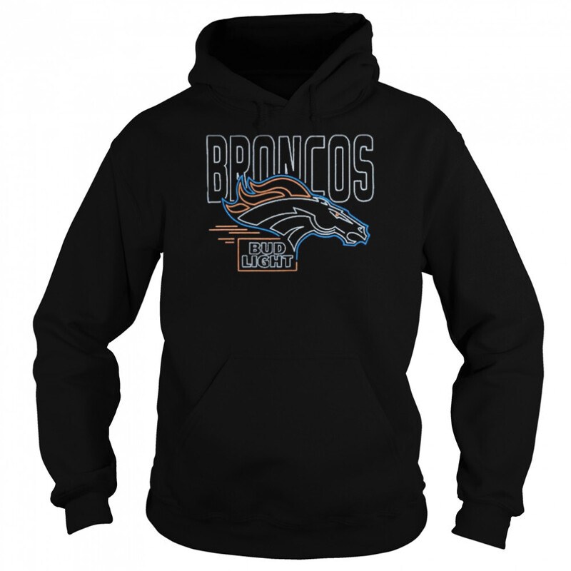 Blue Orange And White Neon Denver Broncos NFL Bud Light Hoodie Blue Orange And White Neon Denver Broncos NFL Bud Light Hoodie