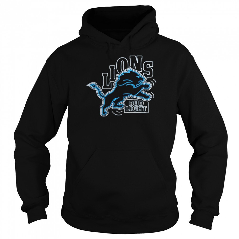 Blue And White Neon Detroit Lions NFL Bud Light Hoodie Blue And White Neon Detroit Lions NFL Bud Light Hoodie