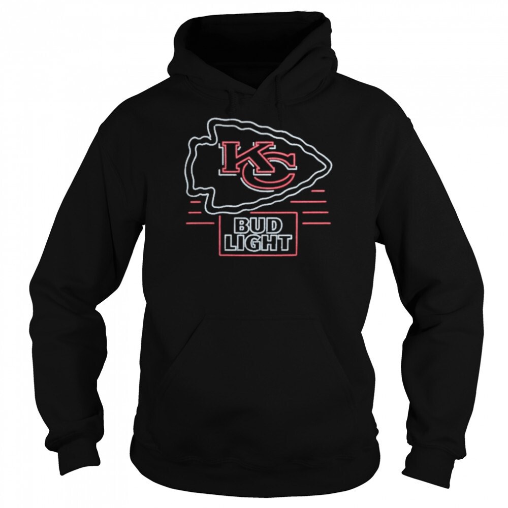 Red And White Neon Kansas City Chiefs NFL Bud Light Hoodie Red And White Neon Kansas City Chiefs NFL Bud Light Hoodie