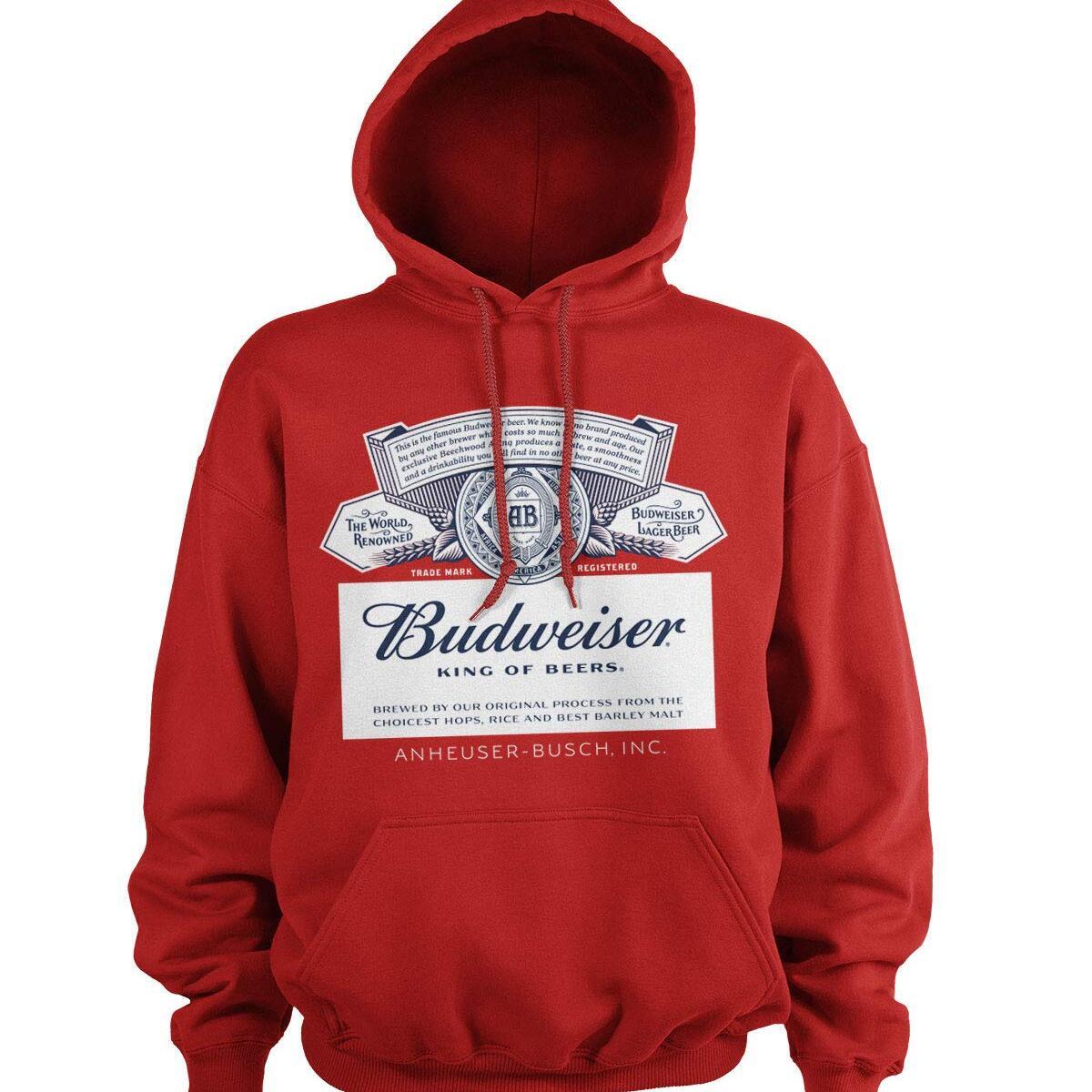 Budweiser Hoodie White Logo Best Gift For Beer Lovers