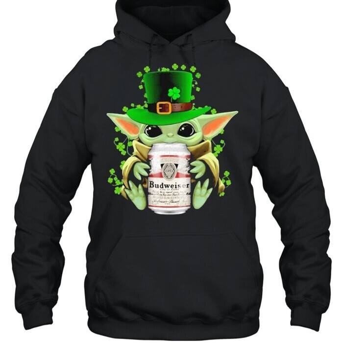 Funny Star Wars Baby Yoda Budweiser Hoodie St. Patrick's Day