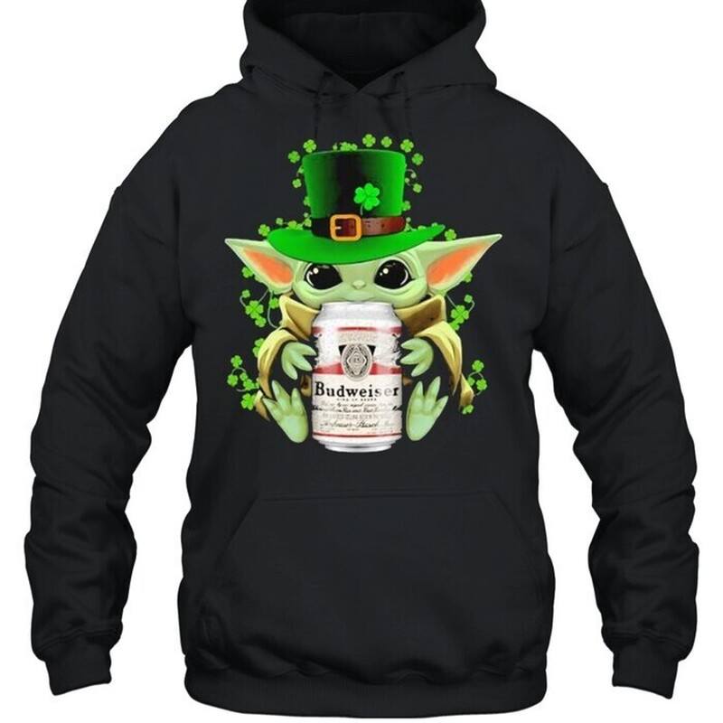 Funny Star Wars Baby Yoda Budweiser Hoodie St. Patrick's Day Funny Star Wars Baby Yoda Budweiser Hoodie St. Patrick's Day