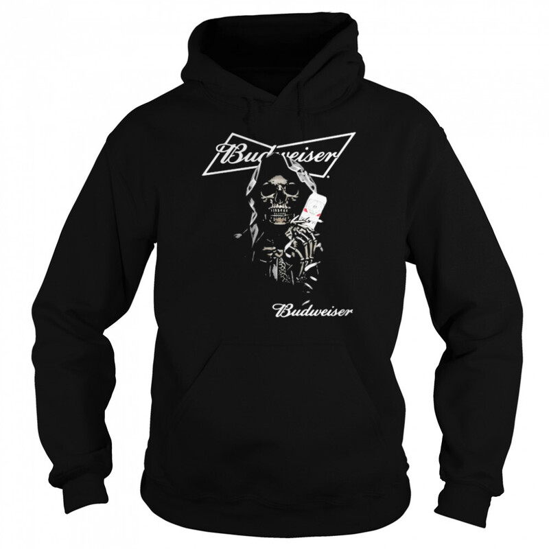 Horror Death Skull With Budweiser Beer Hoodie Horror Death Skull With Budweiser Beer Hoodie