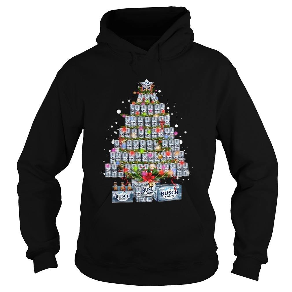 Busch Light Hoodie Christmas Beer Tree