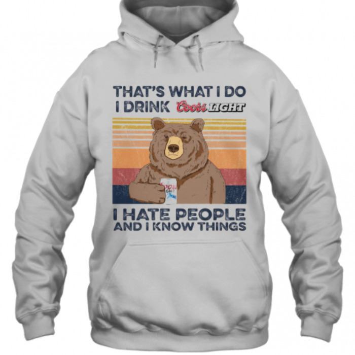 Retro Bear That’S What I Do I Drink Coors Light Hoodie