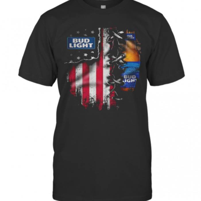 Bud Light Beer T-Shirt American Flag Independence Day Bud Light Beer T-Shirt American Flag Independence Day