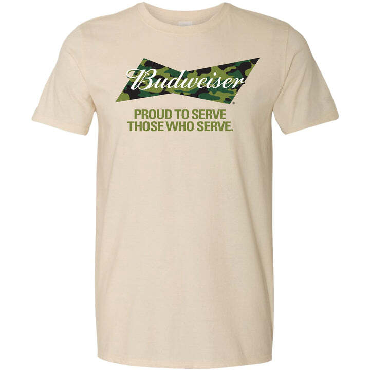 Budweiser T-Shirt Camo Proud To Serve Those Who Serve