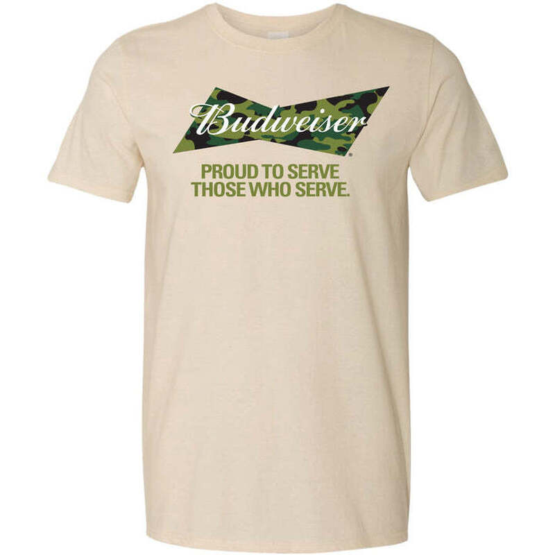 Budweiser T-Shirt Camo Proud To Serve Those Who Serve Budweiser T-Shirt Camo Proud To Serve Those Who Serve