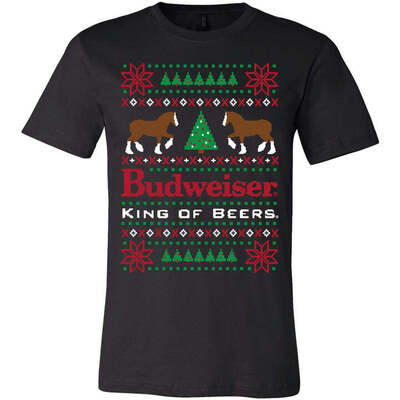 Budweiser King Of Beers Christmas Clydesdales T-Shirt Budweiser King Of Beers Christmas Clydesdales T-Shirt