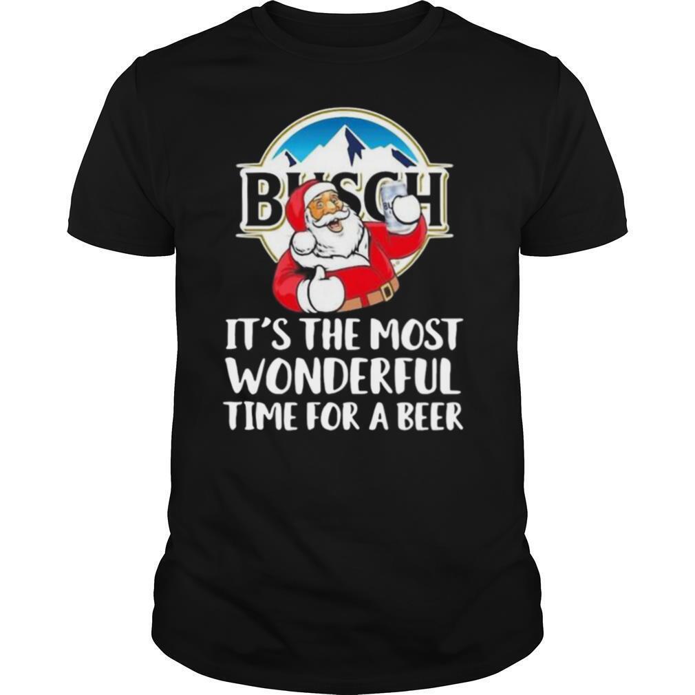Busch Light T-Shirt Santa Claus It's The Most Wonderful Time For A Beer Busch Light T-Shirt Santa Claus It's The Most Wonderful Time For A Beer