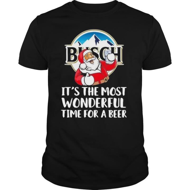 Busch Light T-Shirt Santa Claus It's The Most Wonderful Time For A Beer Busch Light T-Shirt Santa Claus It's The Most Wonderful Time For A Beer