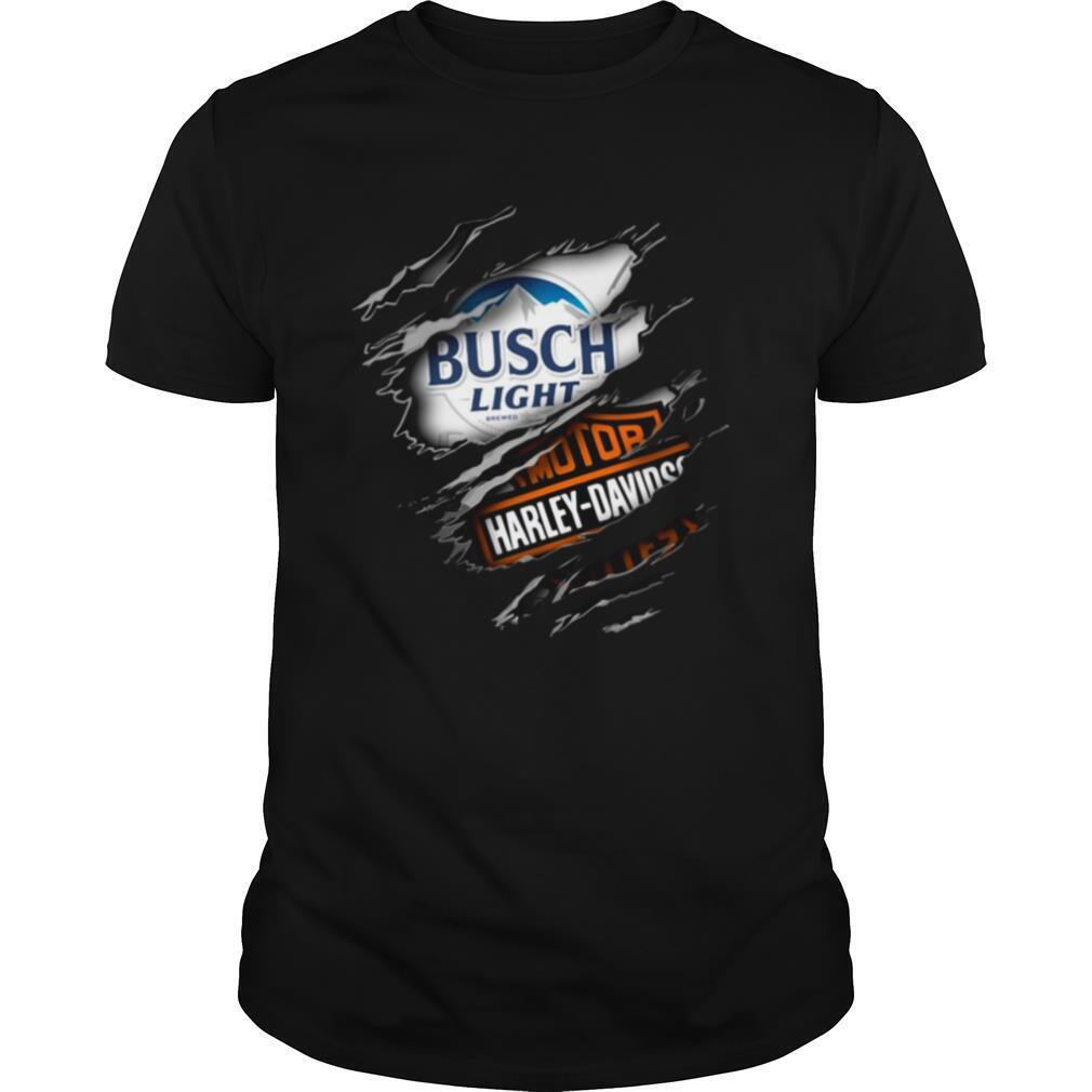 Busch Light T-Shirt Motor Harley Davidson Busch Light T-Shirt Motor Harley Davidson