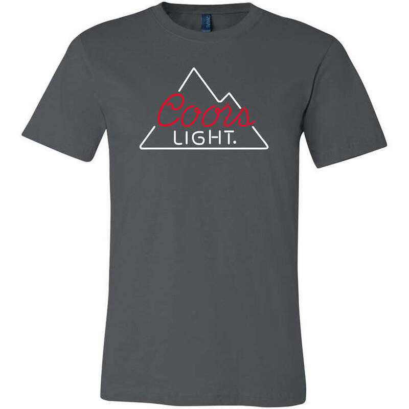 Coors Light T-Shirt Red And White Neon For Beer Lovers Coors Light T-Shirt Red And White Neon For Beer Lovers