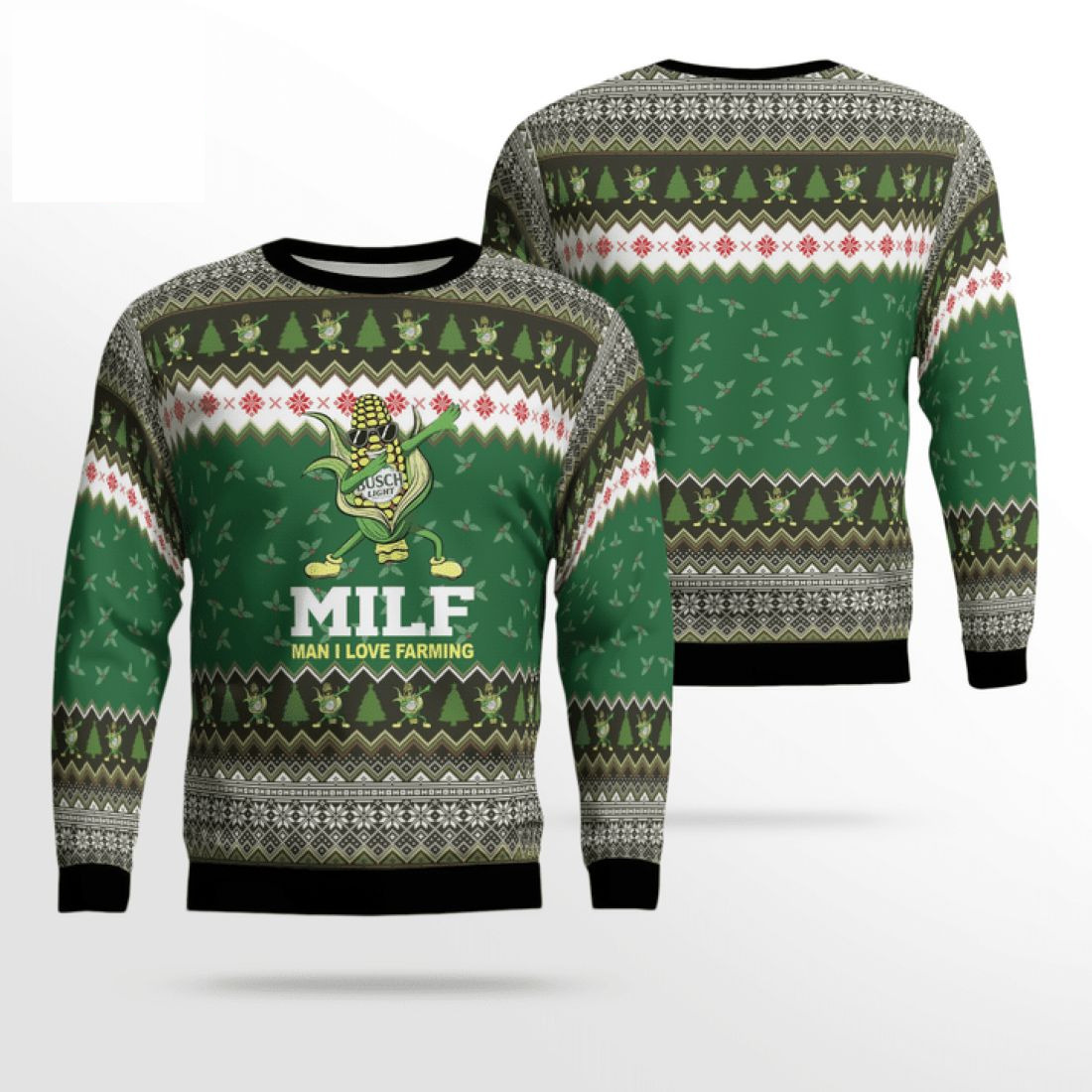 MILF Man I Love Farming Busch Light Ugly Christmas Sweater MILF Man I Love Farming Busch Light Ugly Christmas Sweater