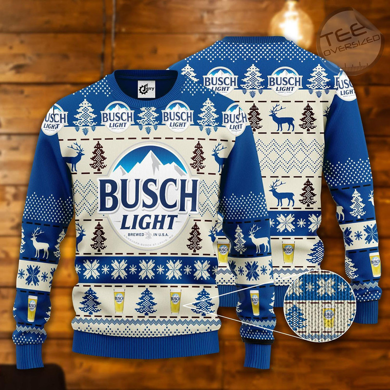 Busch Light Beer Ugly Christmas Sweater Gift For Beer Lovers TrendingShirtStore