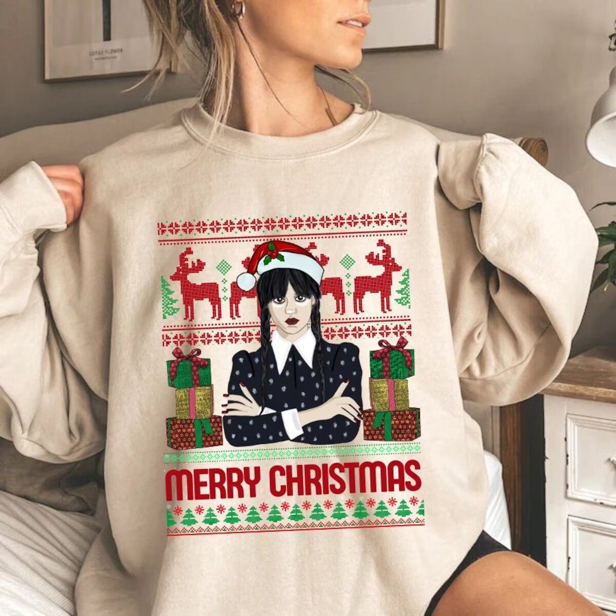 Wednesday Addams Merry Christmas T-Shirt