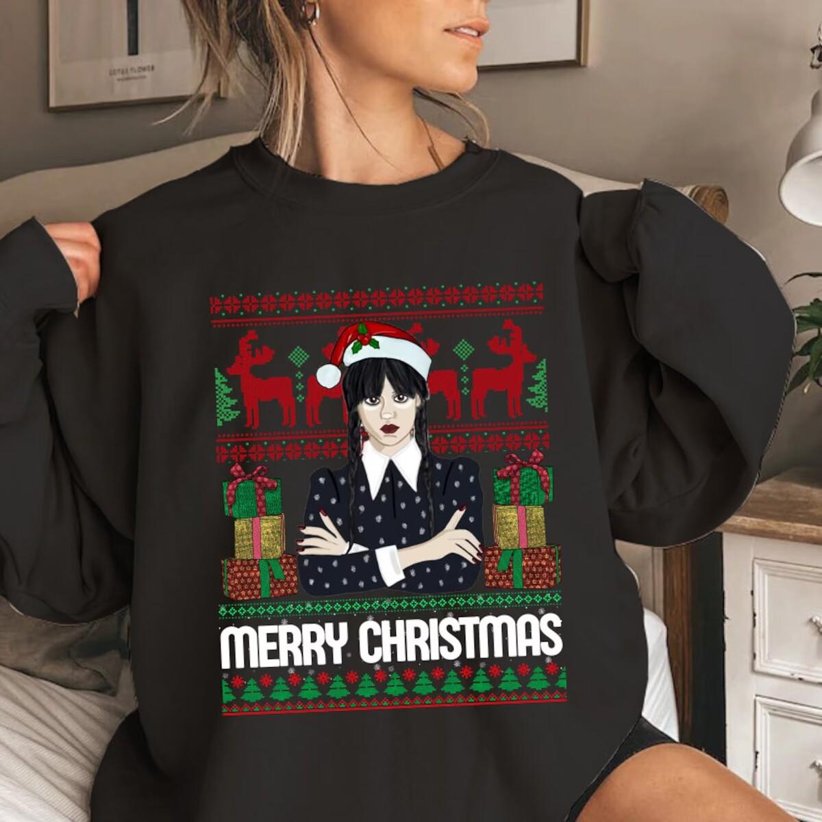 Wednesday Addams Merry Christmas T-Shirt Wednesday Addams Merry Christmas T-Shirt