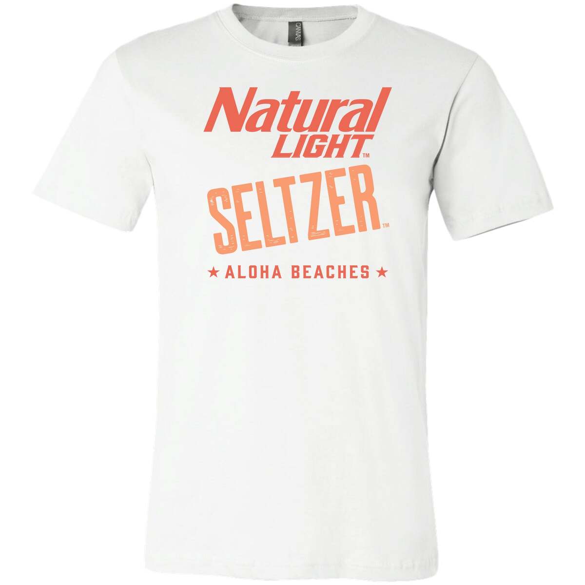 Natural Light Seltzer T-Shirt Aloha Beaches Logo