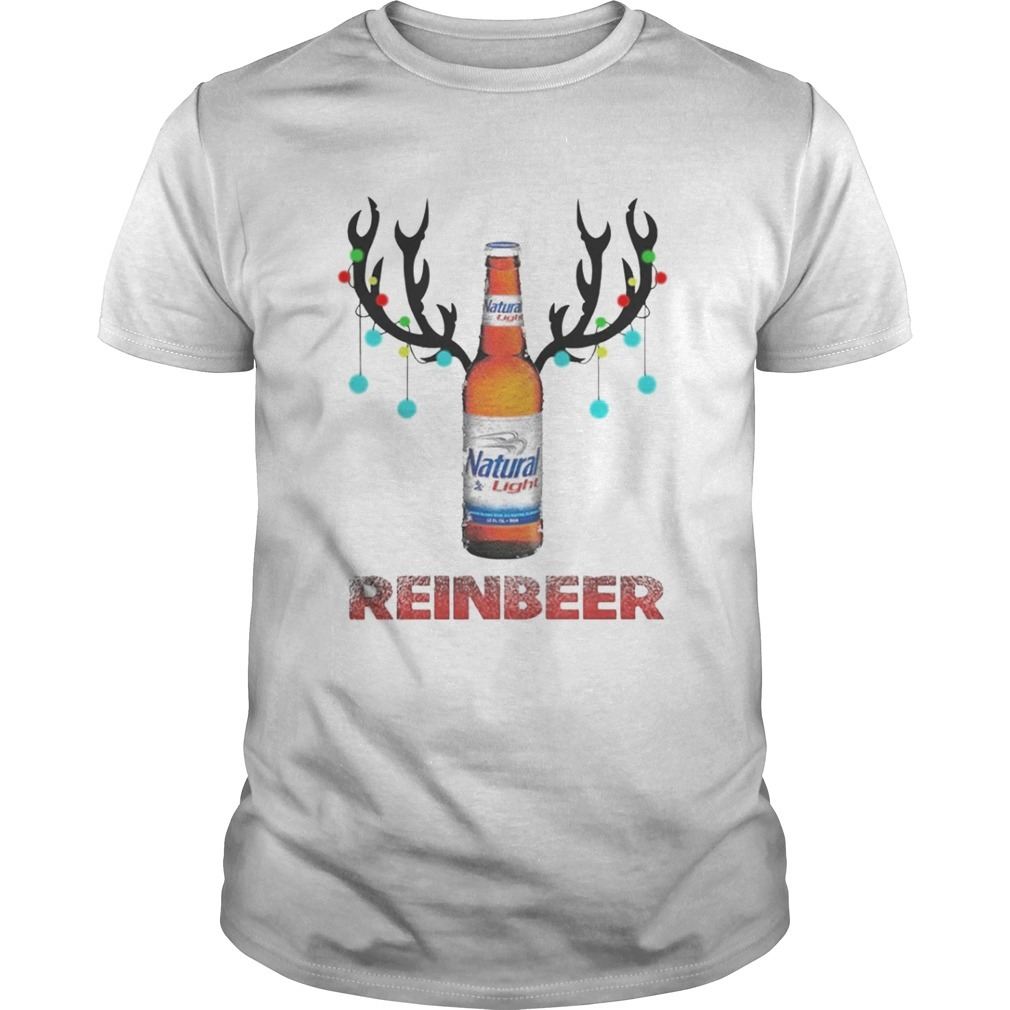 Funny Natural Light Reinbeer Christmas T-Shirt