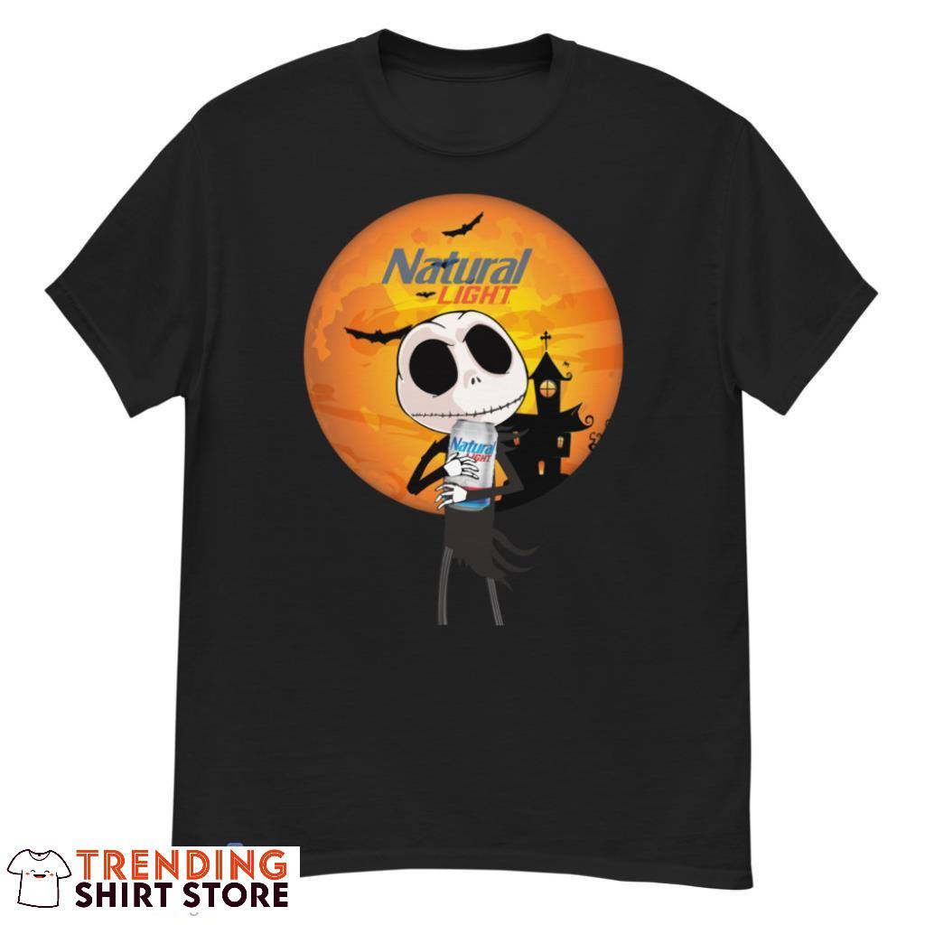 Jack Skellington Loves Natural Light Beer Halloween T-Shirt