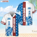 Bud Light Hawaiian Shirt Stars And Beer Can Gift For Beer Drinkers Bud Light Hawaiian Shirt Stars And Beer Can Gift For Beer Drinkers