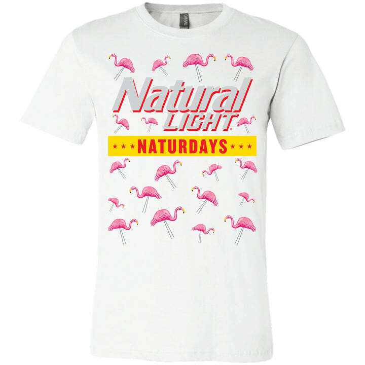 Flamingo Natural Light Naturdays T-Shirt For Beer Lovers