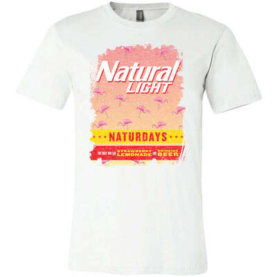 Flamingo Natural Light Naturdays T-Shirt Strawberry Lemonade Flamingo Natural Light Naturdays T-Shirt Strawberry Lemonade