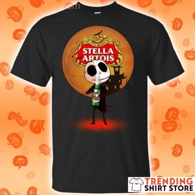 Jack Skellington Loves Stella Artois Beer Halloween T-Shirt Jack Skellington Loves Stella Artois Beer Halloween T-Shirt