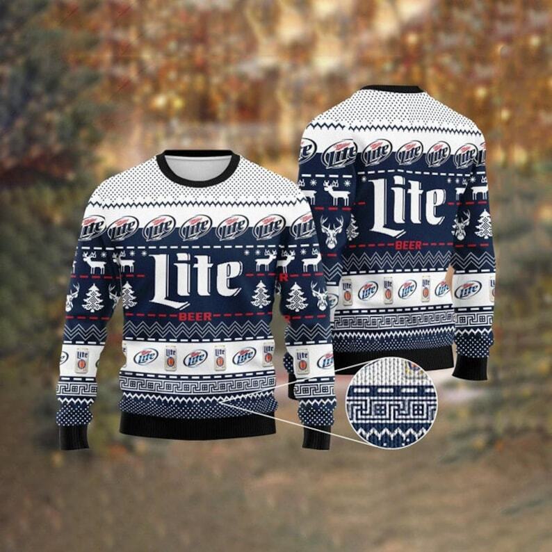 Miller Lite Time Ugly Christmas Sweater Christmas Gift For Beer Lovers