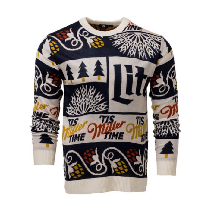 Miller Lite Ugly Christmas Sweater Holiday Gift For Beer Lovers