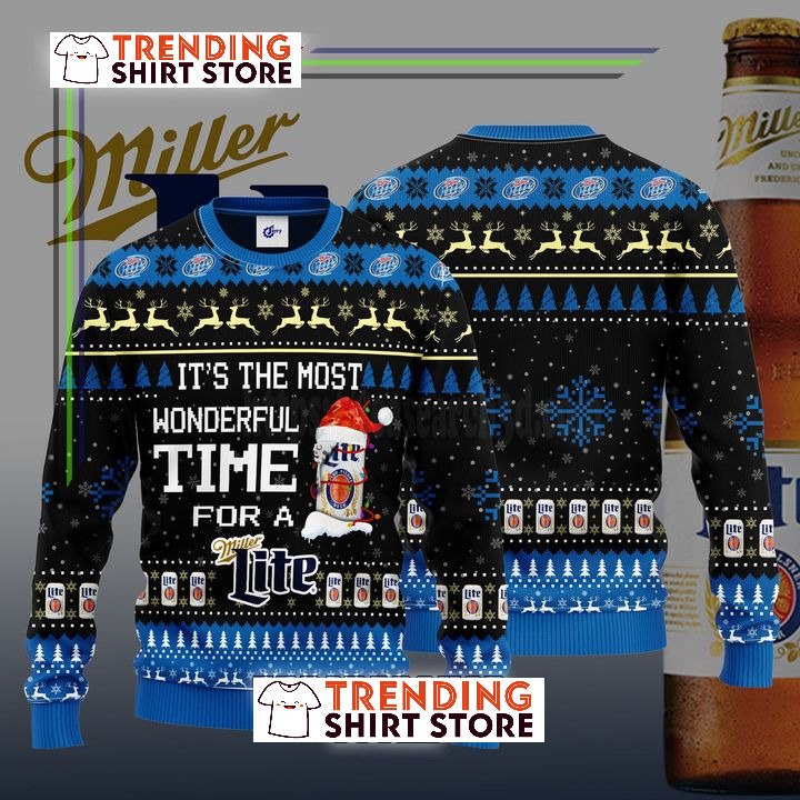 It’s The Most Wonderful Time For A Miller Lite Ugly Christmas Sweater For Beer Lovers