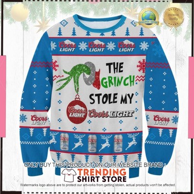 The Grinch Stole My Coors Light Ugly Christmas Sweater The Grinch Stole My Coors Light Ugly Christmas Sweater