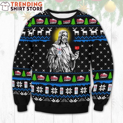 Jesus With Coors Light Ugly Christmas Sweater Jesus With Coors Light Ugly Christmas Sweater