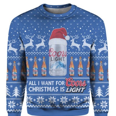 Royal All I Want For Christmas Is Coors Light Ugly Christmas Sweater Royal All I Want For Christmas Is Coors Light Ugly Christmas Sweater