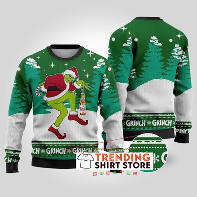 Funny Grinch Stealing Coors Light Beer Ugly Christmas Sweater Funny Grinch Stealing Coors Light Beer Ugly Christmas Sweater