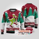 Red Funny Grinch Stealing Coors Light Beer Ugly Christmas Sweater Red Funny Grinch Stealing Coors Light Beer Ugly Christmas Sweater
