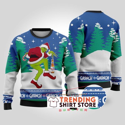 Blue Funny Grinch Stealing Coors Light Beer Royal Ugly Christmas Sweater Blue Funny Grinch Stealing Coors Light Beer Royal Ugly Christmas Sweater