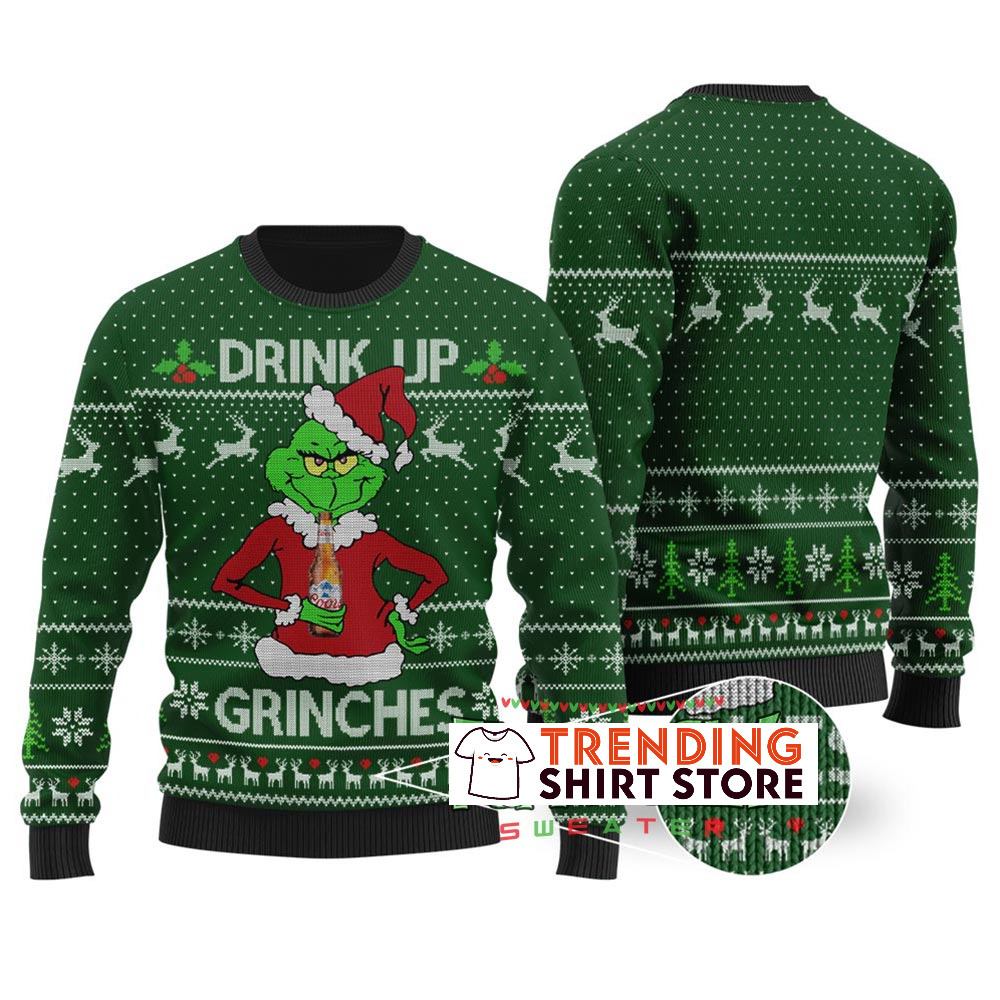 Funny Grinch Loves Coors Light Beer Forest Green Ugly Christmas Sweater Funny Grinch Loves Coors Light Beer Forest Green Ugly Christmas Sweater