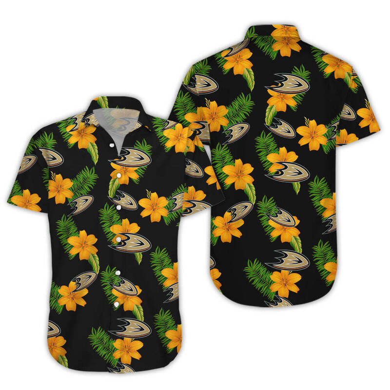 Tropical Flora Anaheim Ducks Hawaiian Shirt Tropical Flora Anaheim Ducks Hawaiian Shirt